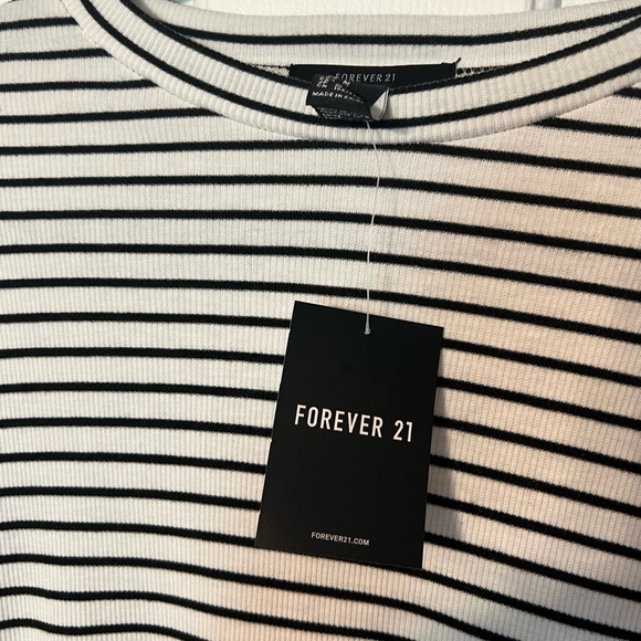 NWT polyester medium stripped body con forever 21 dress black and white - Picture 2 of 8